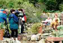 Film crew in the gardens